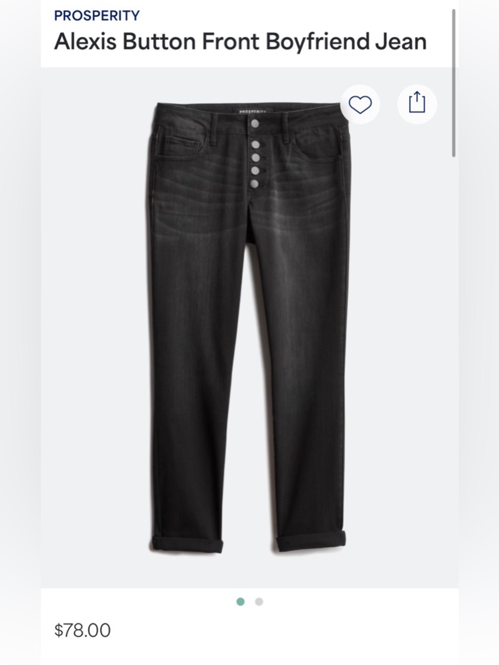 Prosperity Alexis Button front boyfriend Jean